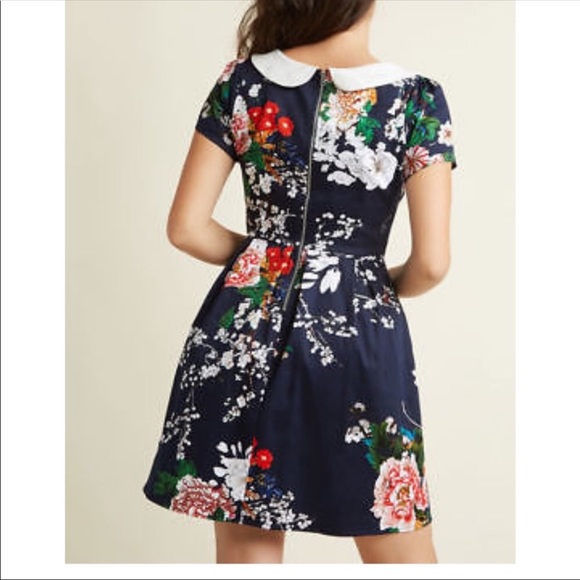 Sunny Girl Mod Cloth Navy Floral Dress Size 2X - Picture 2 of 7